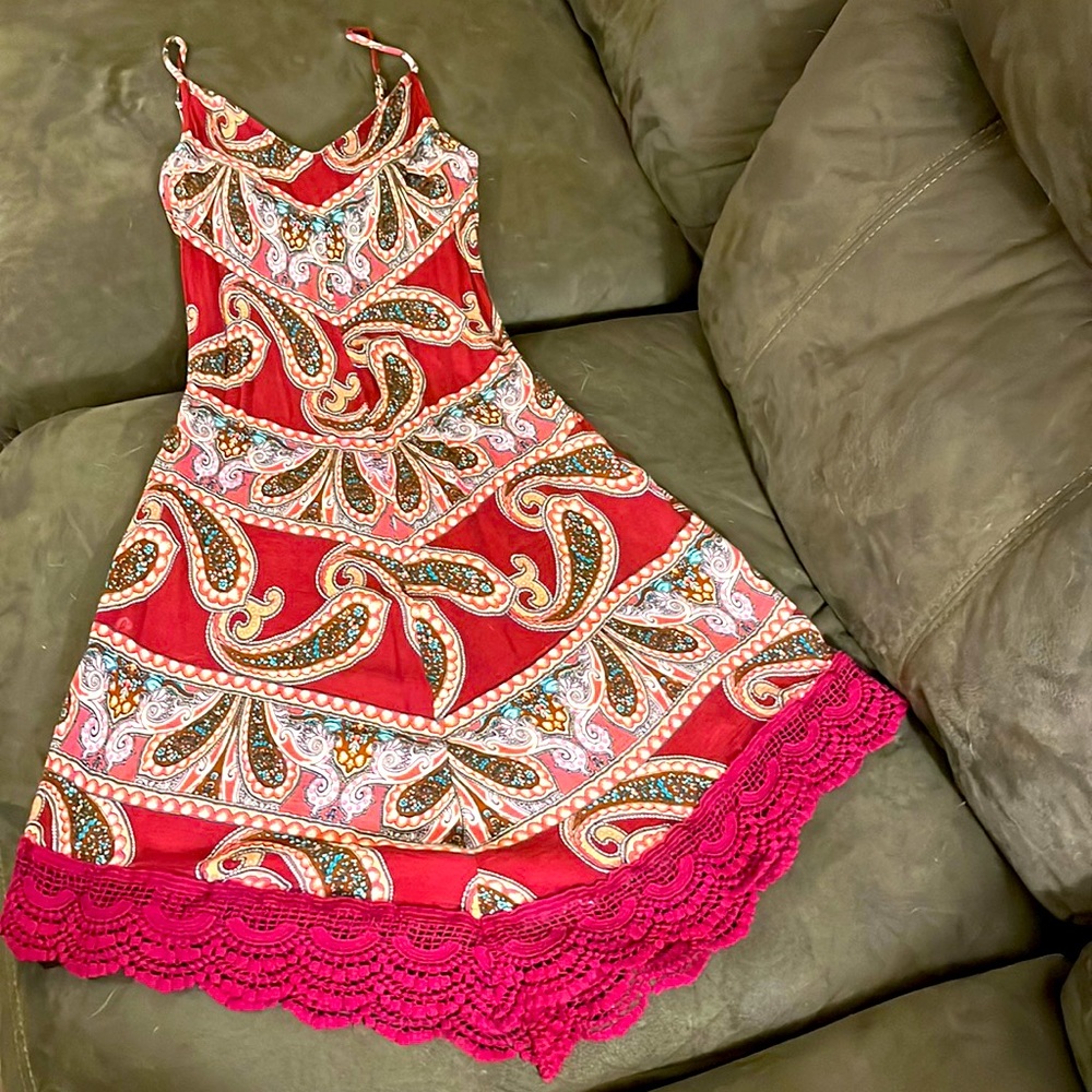 Thin Paisley spaghetti strap dress